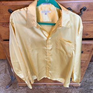 Men's Elegant Yellow Button Down Shirt w/ matching tie